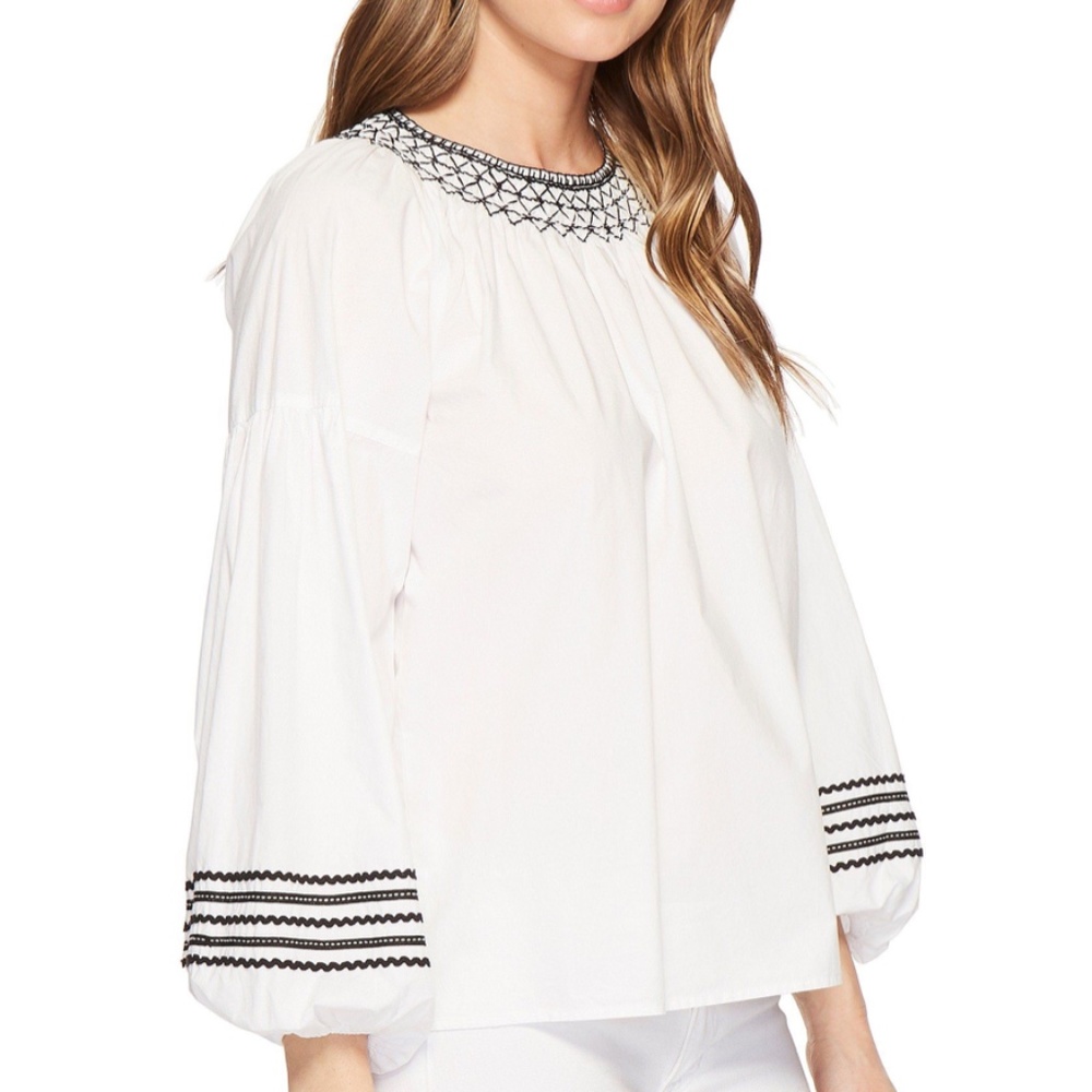 NWOT Joie Ghada Embroidered Peasant Blouse